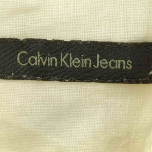 カルバンクラインジーンズ Calvin Klein Jeans リネン100% 半袖 ダブルジップシャツ メンズ import:XL