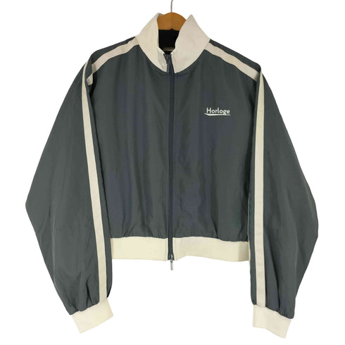 Lutique バイカラー ナイロン クロップド ジャケット レディース