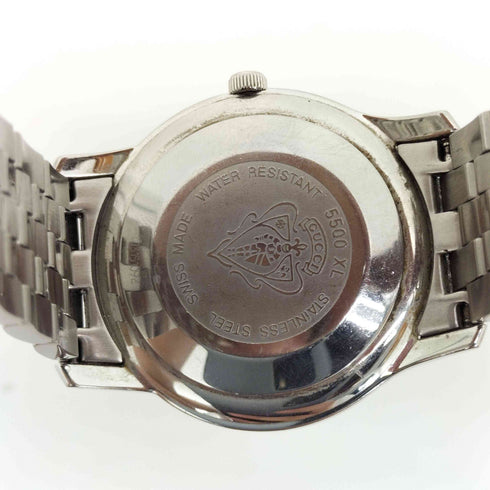 グッチ GUCCI 5500XL ラウンドフェイス クォーツ 腕時計 ステンレス スチール メンズ