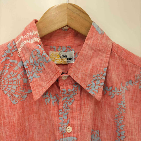 レインスプーナー Reyn Spooner 70-80S USA製 金タグ リバースプリント S/S アロハシャツ メンズ