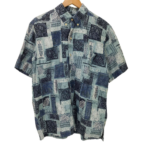 レインスプーナー Reyn Spooner 90S USA製 水着タグ S/S アロハシャツ ボックスシルエット メンズ JPN:L
