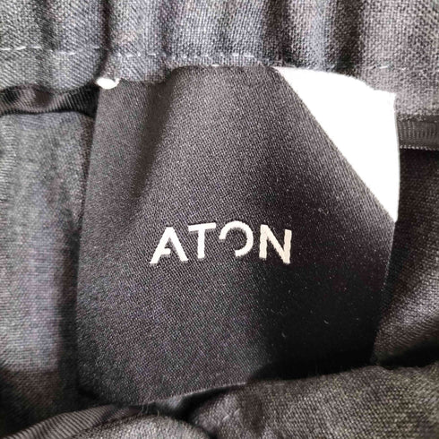 エイトン ATON グレンチェック WOOL TROPICAL パンツ メンズ JPN:4