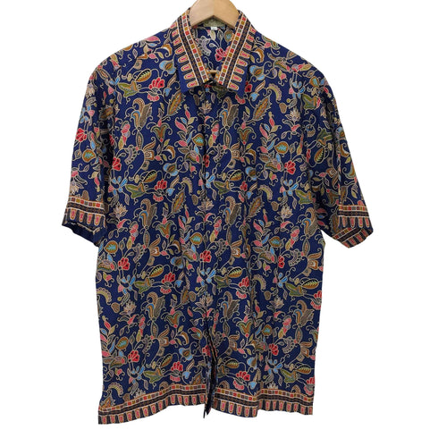 総柄 S/S 比翼シャツ メンズ import:XL