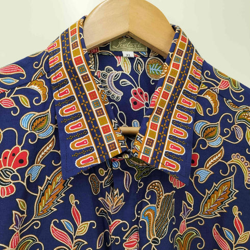 総柄 S/S 比翼シャツ メンズ import:XL