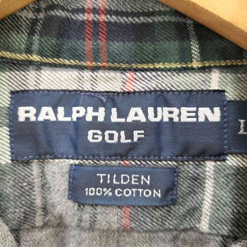 ラルフローレンゴルフ RALPH LAUREN GOLF 90S TILDEN エンブレム L/S ボタンダウンチェックシャツ メンズ import:L