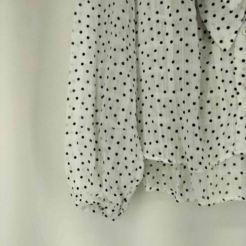 ザラ ZARA ドット柄 ボウタイ付き L/S ブラウス レディース import:L