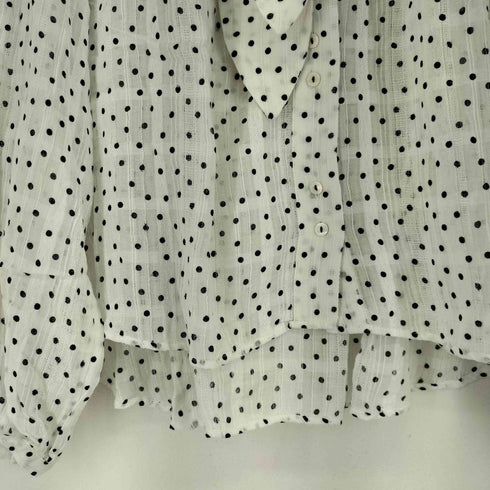 ザラ ZARA ドット柄 ボウタイ付き L/S ブラウス レディース import:L