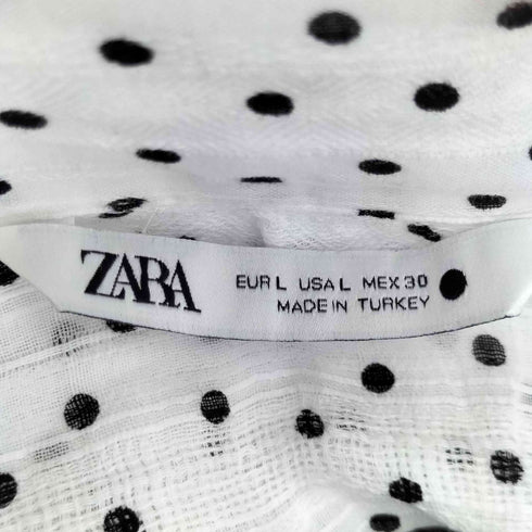 ザラ ZARA ドット柄 ボウタイ付き L/S ブラウス レディース import:L