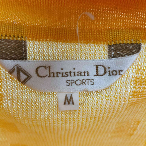 クリスチャンディオール Christian Dior SPORTS リネン混総柄ニットポロシャツ レディース M