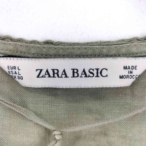 ザラ ZARA スキッパー リネン ブラウス レディース US L