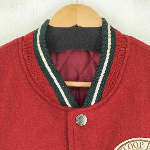 SCOOP BOYS 80S ワッペン 刺繍 デザイン 袖レザー スタジャン メンズ FREE