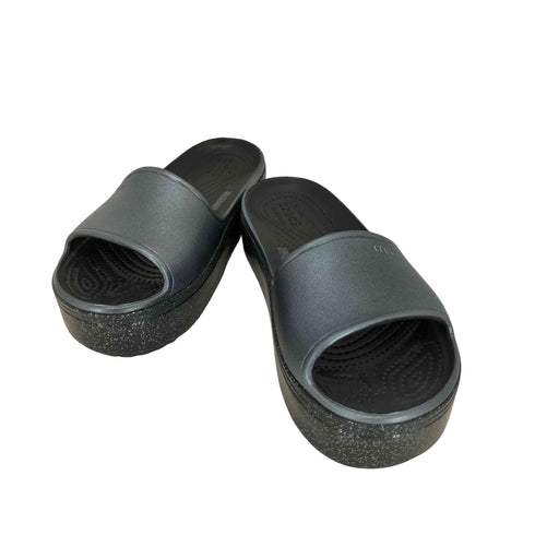 クロックス crocs ラメ ブルックリン スライド レディース 6