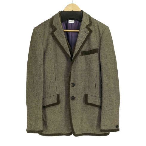 ポールスミス Paul Smith ベストセット ベロア切替 チェック柄 テーラードジャケット メンズ JPN:M