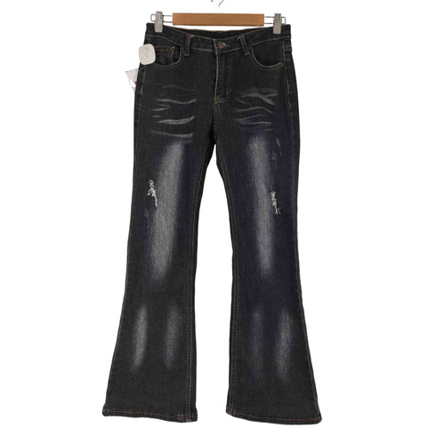 ダメージフレアデニムパンツ レディース JPN:M
