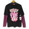 SHORTSTORY ボーダー切り替え L/S プリントTシャツ レディース