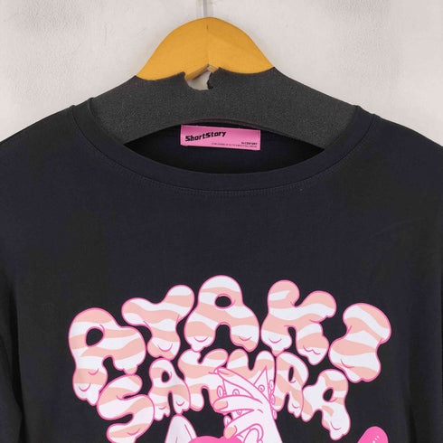 SHORTSTORY ボーダー切り替え L/S プリントTシャツ レディース
