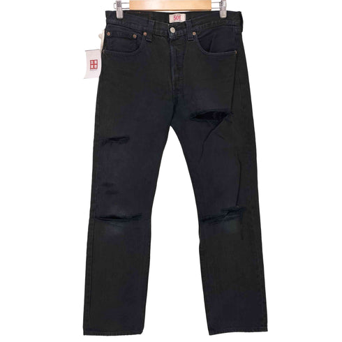 リーバイス Levis 501 ボタン裏092刻印 ユーロリーバイス 後染め ブラック デニムパンツ メンズ W32/L32