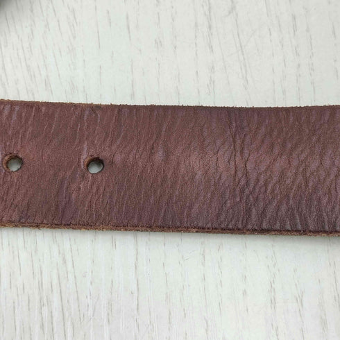 バラク Barak スカルエンボス デカバックル レザーベルト メンズ