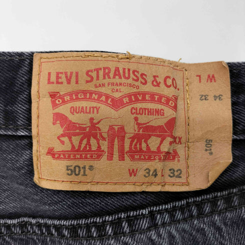 リーバイス Levis エジプト製 501 後染め ブラック デニムパンツ メンズ W34 L32