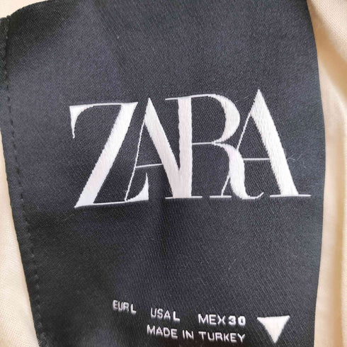 ザラ ZARA ノーカラージャケット 金ボタン レディース import:L