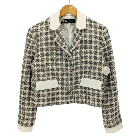 ザラ ZARA CROPPED CHECKED BLAZER レディース JPN:S
