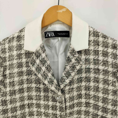 ザラ ZARA CROPPED CHECKED BLAZER レディース JPN:S