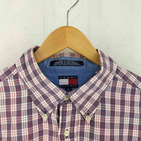 トミーヒルフィガー TOMMY HILFIGER 90s コットン レギュラーカラーS/S BDシャツ メンズ import:XL