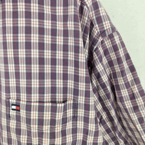 トミーヒルフィガー TOMMY HILFIGER 90s コットン レギュラーカラーS/S BDシャツ メンズ import:XL