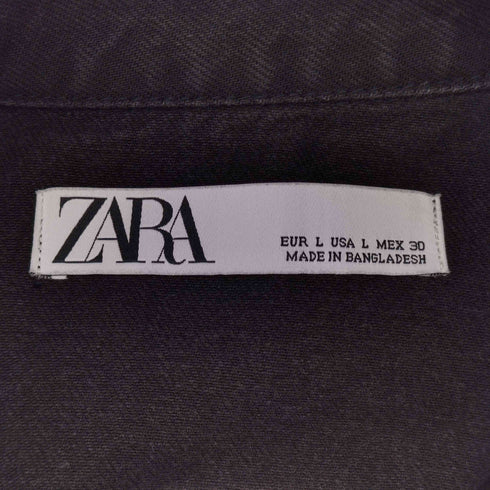ザラ ZARA ダメージ加工 オーバーサイズ ブラック デニムジャケット レディース JPN:L