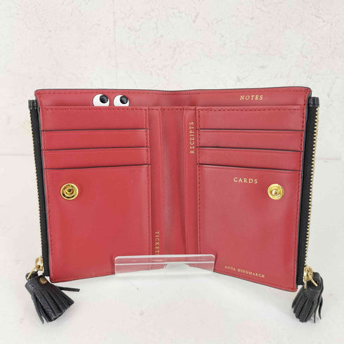 アニヤハインドマーチ ANYA HINDMARCH SMALL DOUBLE ZIP WALLET PEEPING EYES レディース FREE