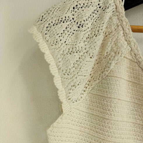 ザラ ZARA クロシェレース ニットトップス レディース import:M