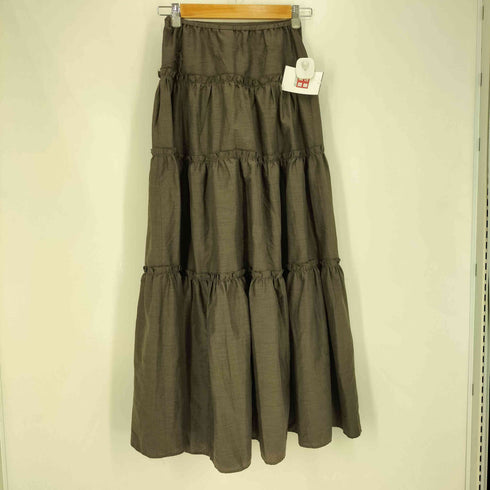 ダブルスタンダードクロージング DOUBLE STANDARD CLOTHING リネン混 フリル ティアード スカート レディース JPN:36