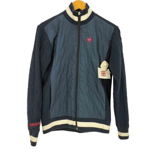 ルコックスポルティフ le coq sportif 21AW 防ふうセーターブルゾン GOLF チェーンニット 切替 ブルゾン ジャケット レディース import:M
