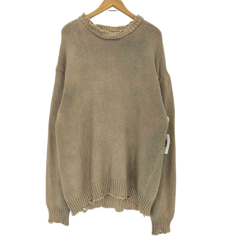 ザラ ZARA ダメージ加工 ラウンドネック ニット セーター メンズ import:XL