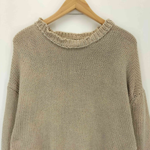 ザラ ZARA ダメージ加工 ラウンドネック ニット セーター メンズ import:XL