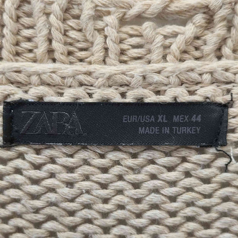 ザラ ZARA ダメージ加工 ラウンドネック ニット セーター メンズ import:XL