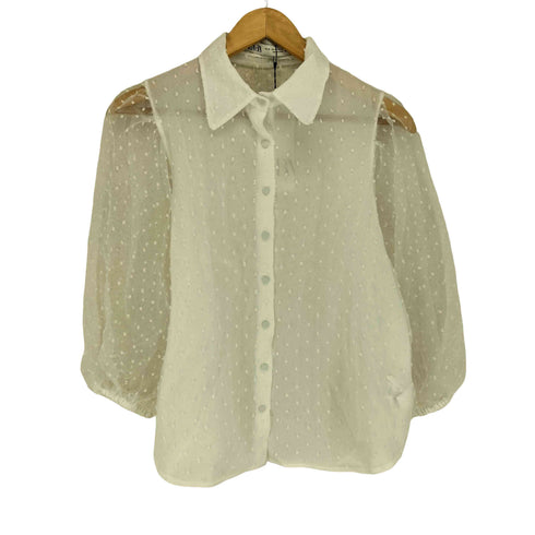 ザラ ZARA シースルー シャツブラウス レディース M