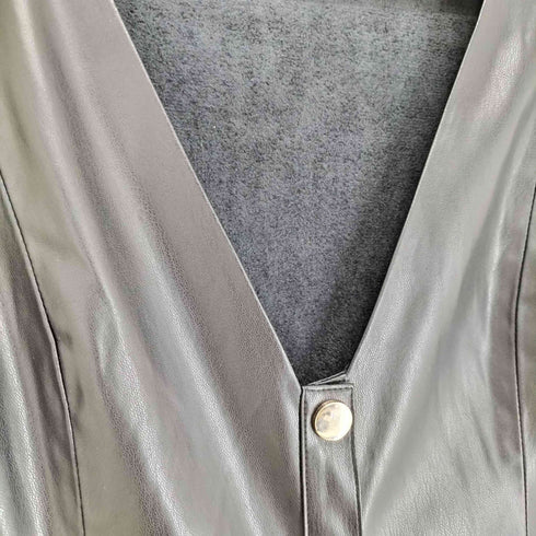 ザラ ZARA フェイクレザーロングワンピース レディース import:M