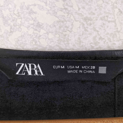 ザラ ZARA フェイクレザーロングワンピース レディース import:M