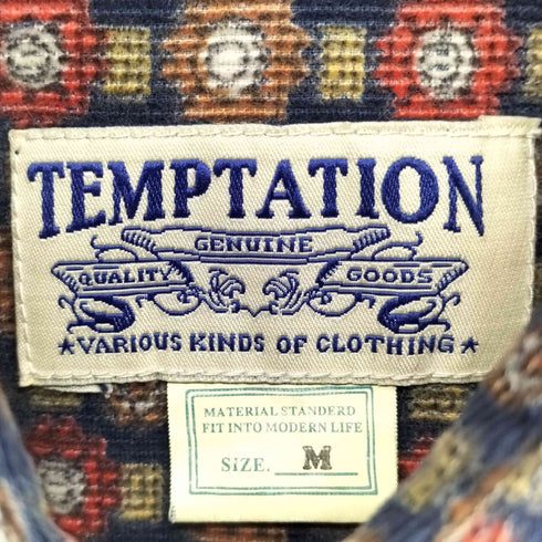 テンプテーション Temptation 小紋柄 コーデュロイシャツ メンズ JPN:M