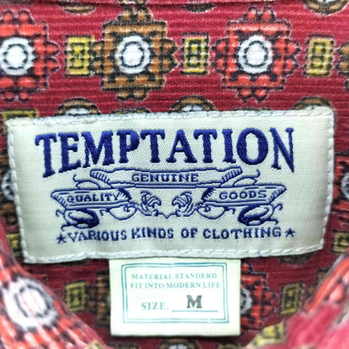 テンプテーション Temptation 小紋柄 コーデュロイシャツ メンズ JPN:M