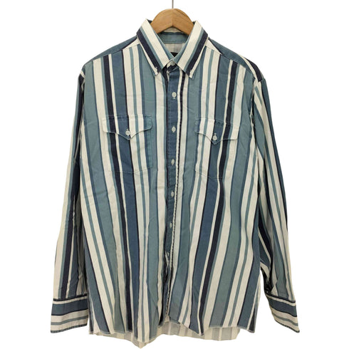 パンハンドルスリム Panhandle Slim 80-90S USA製 ビッグストライプ ボタンダウンシャツ メンズ 16-1/2×36
