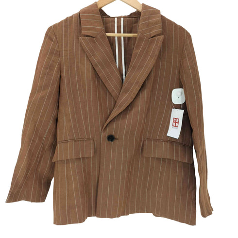 マカフィー MACPHEE 24SS ダブルカバー リネン ピークド ラペル ジャケット レディース JPN:34