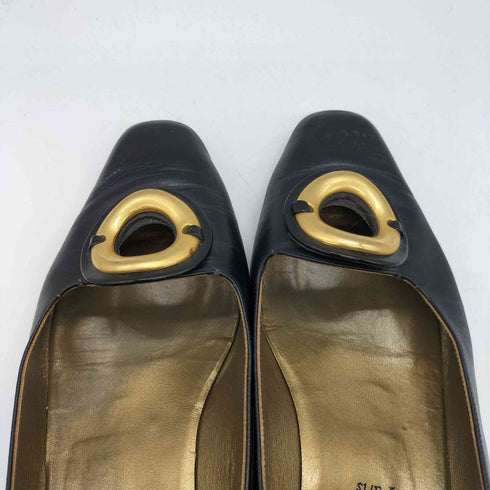 イヴサンローラン Yves Saint Laurent ゴールド レザーパンプス レディース 36 1/2