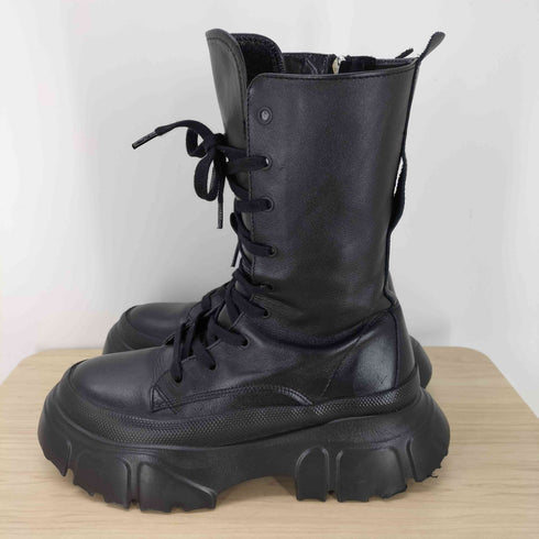 ザラ ZARA サイドジッパー レースアップブーツ レディース JPN:24