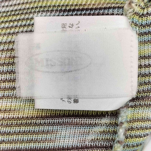 ミッソーニ MISSONI イタリア製 マルチボーダー クルーネック S/S サマーニット レディース JPN:1