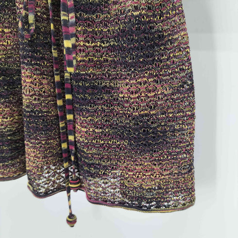 ミッソーニ MISSONI イタリア製 総柄 ノースリーブ サマーニット チュニック ワンピース レディース