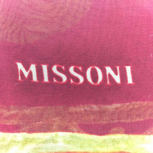 ミッソーニ MISSONI イタリア製 総柄 シルク 100 大判 スカーフ レディース