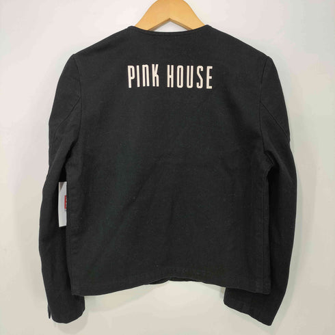 ピンクハウス PINK HOUSE スナップボタン ノーカラージャケット レディース O