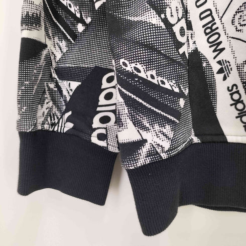 アディダス adidas トレフォイルロゴ 総柄 ナンバリングスウェット メンズ import:M